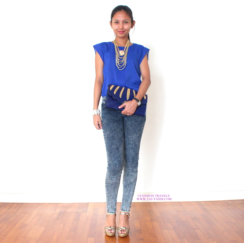 malaysia fashion blogger, fashion blogger, asian, royal blue, cobalt blue, ootd, outfit
