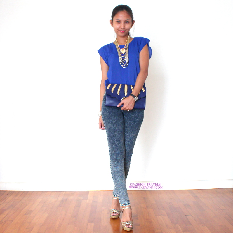 malaysia fashion blogger, fashion blogger, asian, royal blue, cobalt blue, ootd, outfit