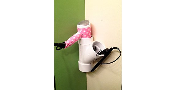8 PVC Pipe = Hair Tool Holder
