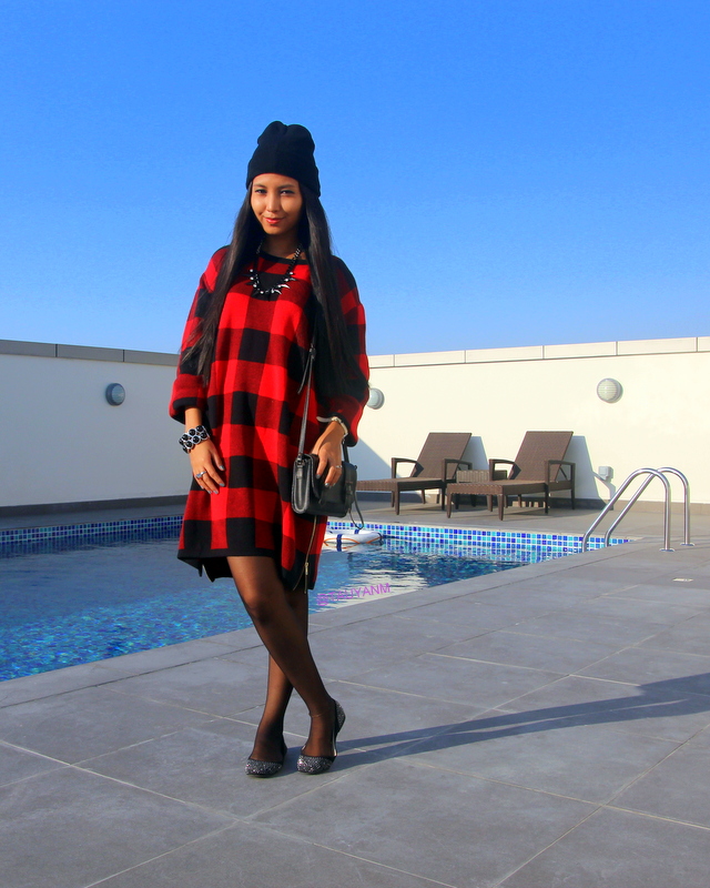 ootd, lookbook, plaid, tartan, sweater, oversized, h&m,