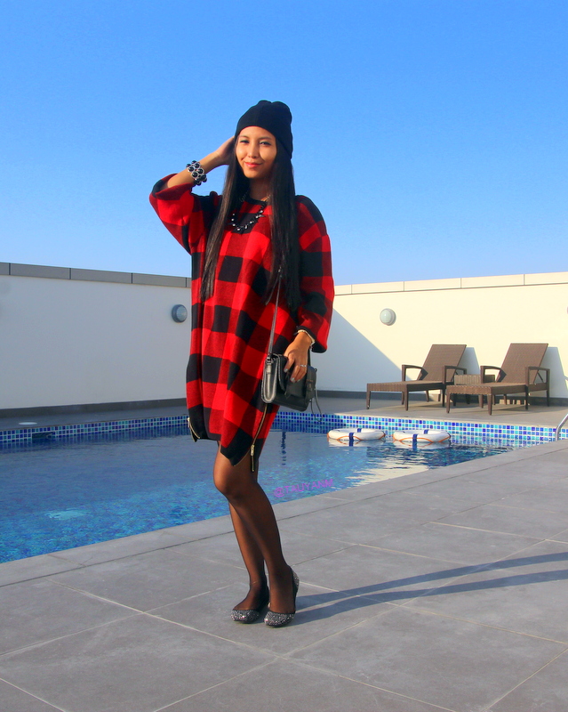 ootd, lookbook, #OOTD: Plaid Sweater Dress, plaid, tartan, sweater, oversized, h&m,