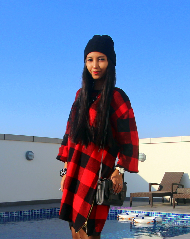 ootd, lookbook, #OOTD: Plaid Sweater Dress, plaid, tartan, sweater, oversized, h&m,