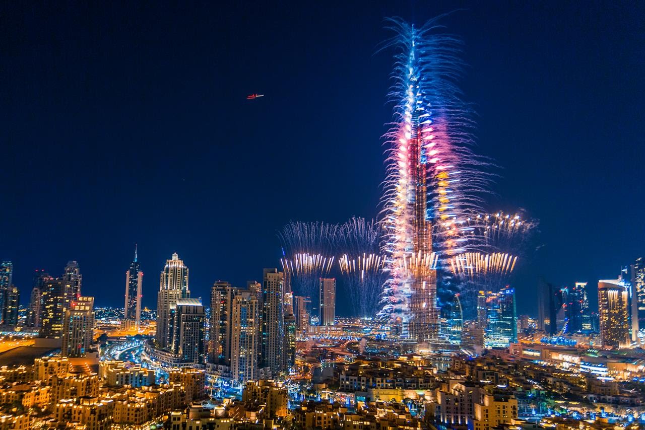 dubai burj khalida fireworks
