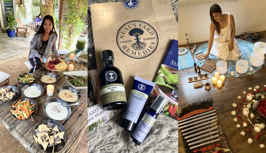 dubai influencer, filipino bloggers in dubai, seva experience, tishtashtalks, sound healing, vegan food, dubai blogger, neals yard remedies, dubai event, jane fashion travels