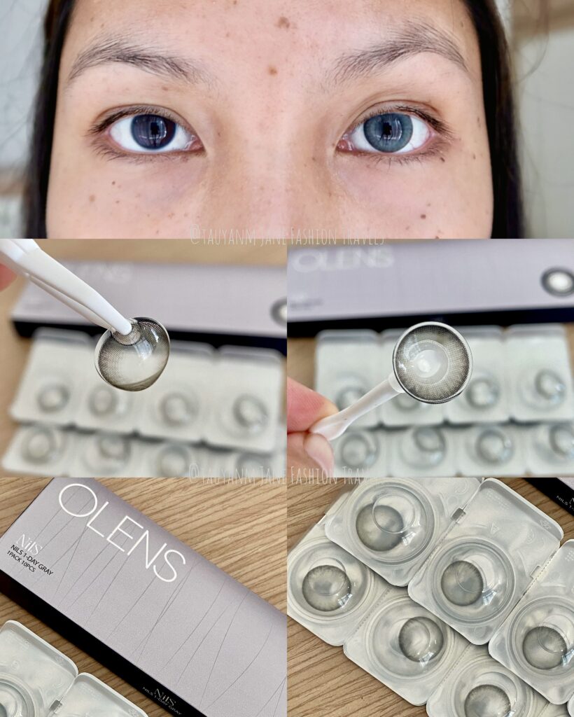 olens, global ,contact lens, review, nils, double tint, gray, malaysia blogger, influencer, baeuty blogger, ugc creator, new jeans
