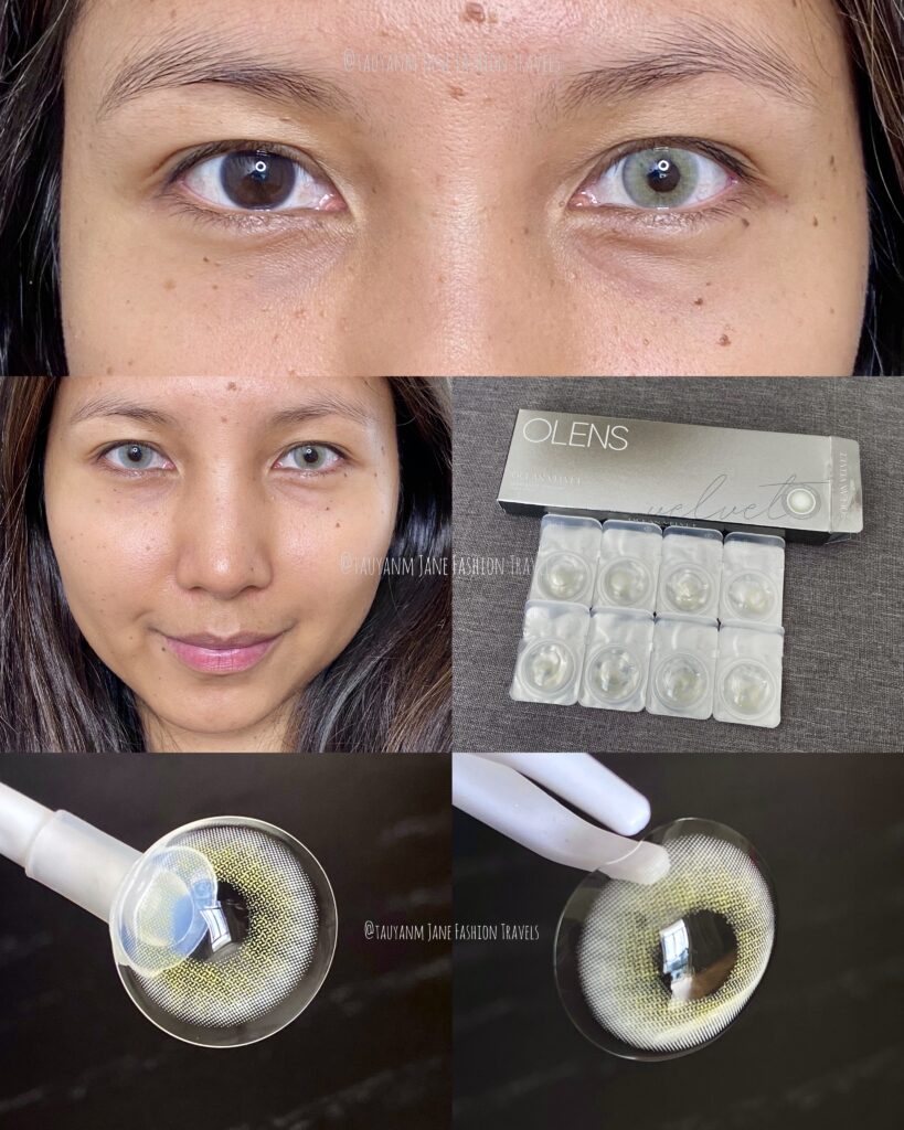 ocean velvet gray, olens global, contact lens, review, comparison, malaysia blogger, makeup, beauty, influencer, asian model, korean makeup, korean skincare, travel, fashion, tauyanm