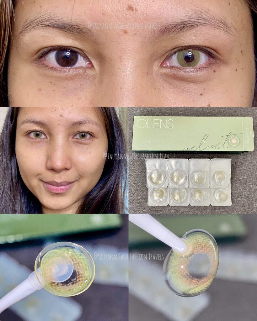 ocean velvet green, olens global, contact lens, review, comparison, malaysia blogger, makeup, beauty, influencer, asian model, korean makeup, korean skincare, travel, fashion, tauyanm