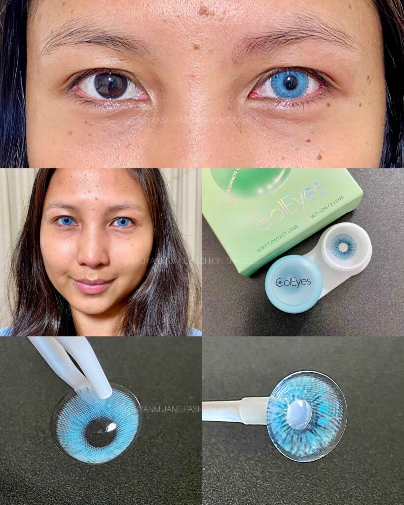 coleyes, NIGHTHAWK, blue, grEEN, contact lens, malaysia blogger, kol, influencer, youtuber, beauty blogger, try on, review, comparison, contact lens for dark brown eyes, tauyanm, 2